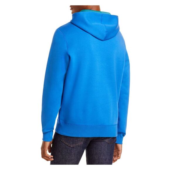 PUMA Mens Blue Printed Long Sleeve Classic Fit Cotton Blend Hoodie M - Picture 2 of 3